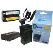 2x Pack - Sony CCD-TR517 Battery + Charger with Car & EU Adapters - Replacement for Sony NP-F550 Digital Camera Battery and Charger (2200mAh, 7.2V, Lithium-Ion)