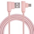 thumbnail image 4 of Cable trenzado Micro USB 2.0 de ángulo recto de 90 grados de 1 m para carga y sincronización de datos, color rosa, 4 of 4