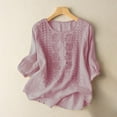 thumbnail image 2 of Outfmvch Boho Tops for Women Cotton Tunic Embroidered Shirts for Women Womens Embroidered Top Work Tops for Women Embroidered Tops for Women Pink Xl, 2 of 8