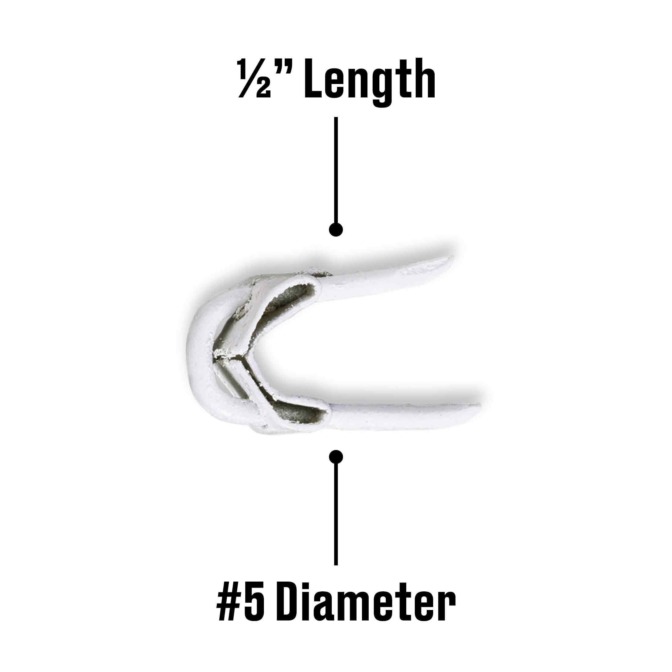Fas-n-tite Insulated Staples, #5 x 1/2", Steel, Painted, White, 25 pack