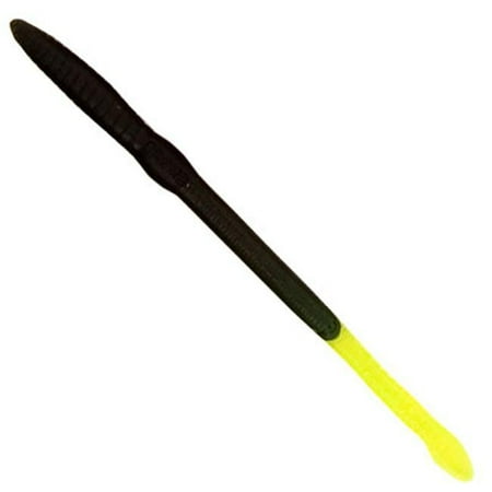 Creme Lure 143-3-7 6 in. Scoundrel Worms with 1 Rigged & 1 Spare – Black & Chartruese