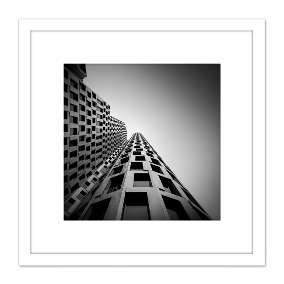 Warby Hotel Motel One Upper West Berlin Photo 8X8 Inch Square Wooden Framed Wall Art Print Picture with Mount