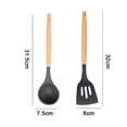 thumbnail image 2 of 2 Wood and Silicone Cooking Utensil Set, Non-Stick and Heat Resistant Kitchen Utensil Set, Kitchen Tools, 2 of 5