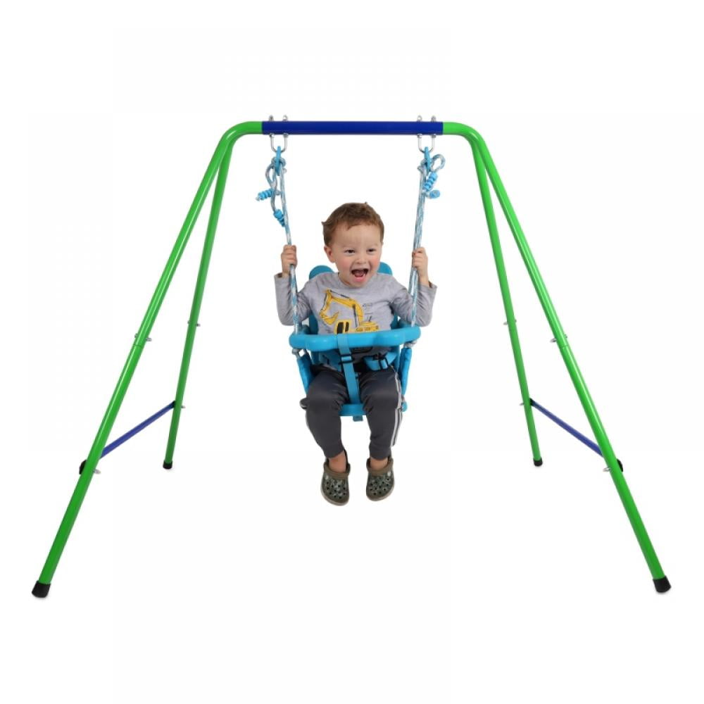 Details about   Outdoor Folding Swing Set Safety Seat Frame Garden Play Baby Toddler Kids Child 