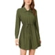 thumbnail image 1 of INSPIRE CHIC Vestido Camisero Para Mujer Con Cuello Vuelto Y Lazo En La Cintura Con Botones Ejercito verde S, 1 of 5