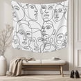 thumbnail image 5 of Abstract Style Tapestry for Bedroom Wall Hanging Tapestry, Face Line Modern Character Art White Ceiling Backdrop Tapestries Poster Blanket Wall Decor for Teens Room Living Room Dorm 51" x 59", 5 of 8