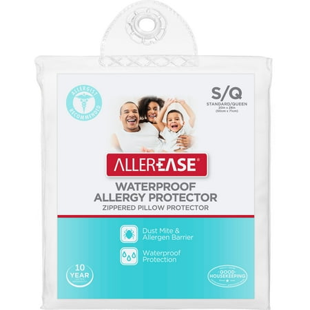 Allerease Waterproof Allergy Protector Zippered Pillow Protector