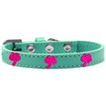 thumbnail image 1 of Pink Palm Tree Widget Dog Collar Aqua Size 12, 1 of 2