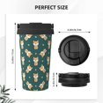 thumbnail image 3 of Picia Cute Shiba Pattern 500ml Carry Insulated Coffee Mug, Stainless Steel Travel Mug with Hidden Handle, Leak-Proof for Car, Office, Home, and Outdoor Use, 3 of 8