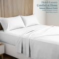thumbnail image 5 of Casa Platino 100% Egyptian Cotton Sheets – 4 Piece King Sheet Set,Premium Sateen Weave with a Buttery-Soft, Silky Feel for All-Season Comfort, 15” Deep Pocket, Machine Washable – White, 5 of 8