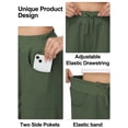 thumbnail image 6 of Pdbokew Women's High Waisted Wide Leg Pants Casual Pants with Adjustable Drawstring Waist Green XL, 6 of 8