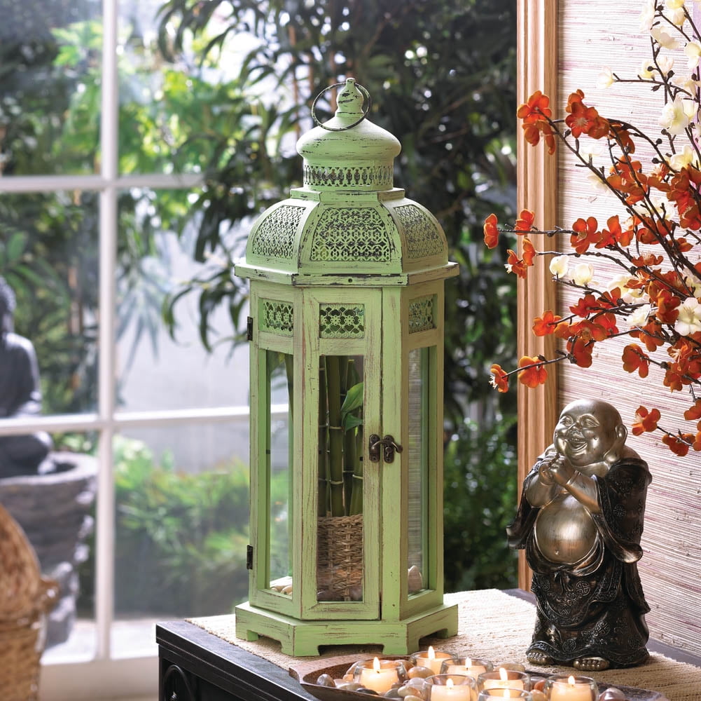 10 GREEN Moroccan 10" tall Candle holder Lantern light wedding table centerpiece 