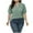 Green, variant on Summer Fashion Plus Size Tops for Womens 2025 T-Shirts V-Neck Puff Short Sleeve Tops Casual Top Hollow Out Blouses
