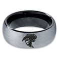 thumbnail image 2 of Tungsten Cowboy Cowboys Bandit Banditry Band Ring 8mm Men Women Comfort Fit Black Dome Brushed Gray Polished, 2 of 4