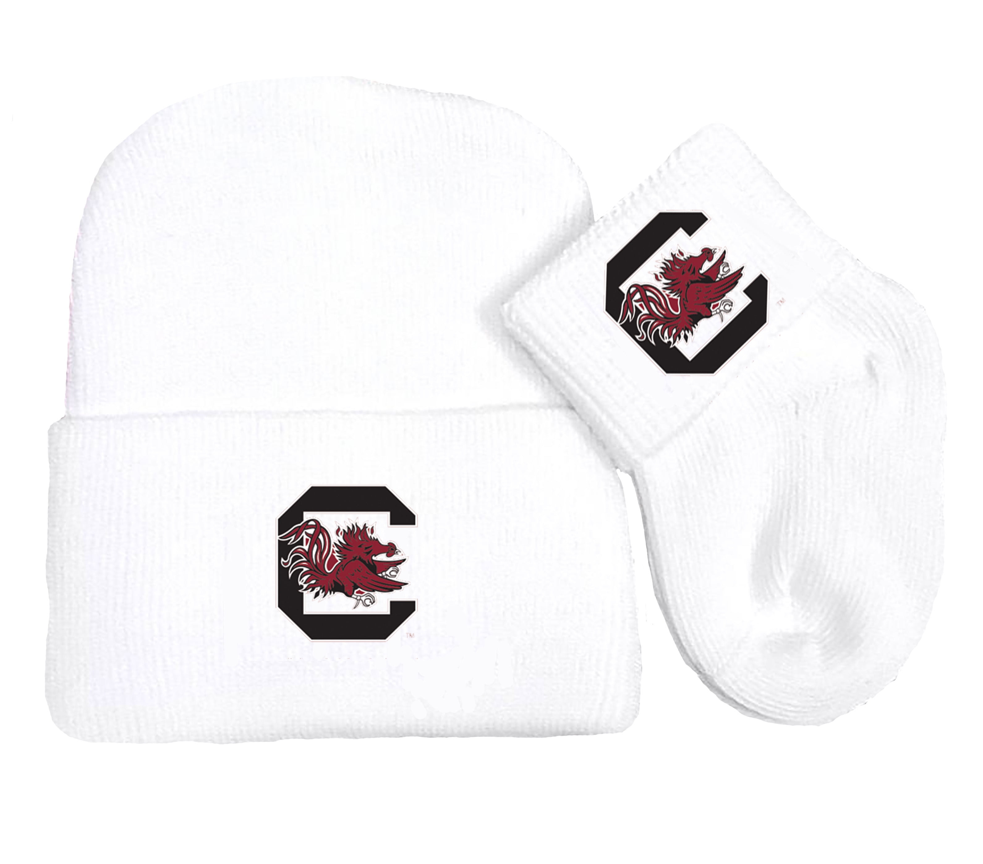 Future Tailgater Louisiana Lafayette Ragin Cajuns Newborn Baby Knit Cap and Socks Set