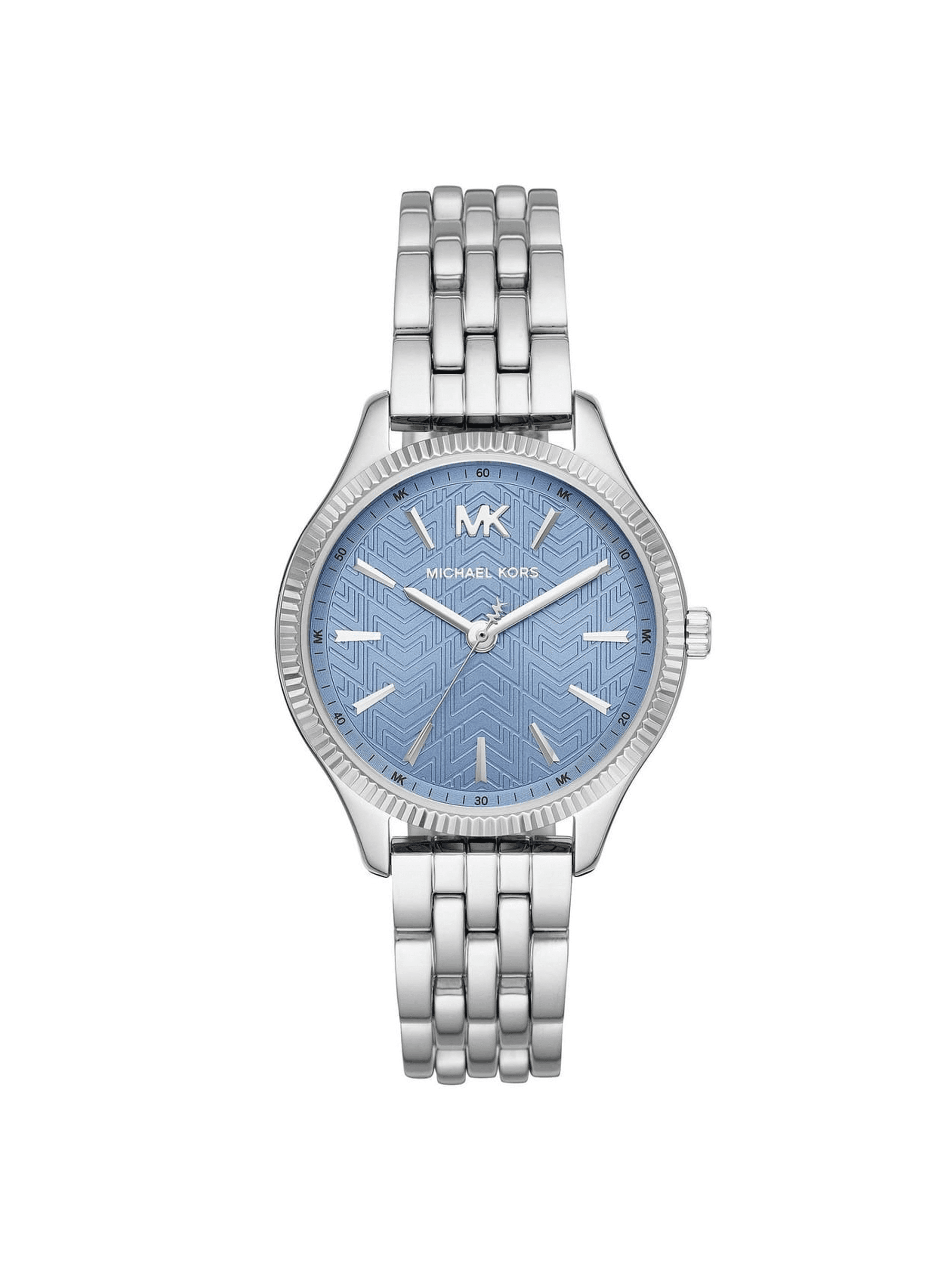 Michael Kors Lexington 36mm Steel Blue Monogram Dial Ladies Quartz Watch  MK6639