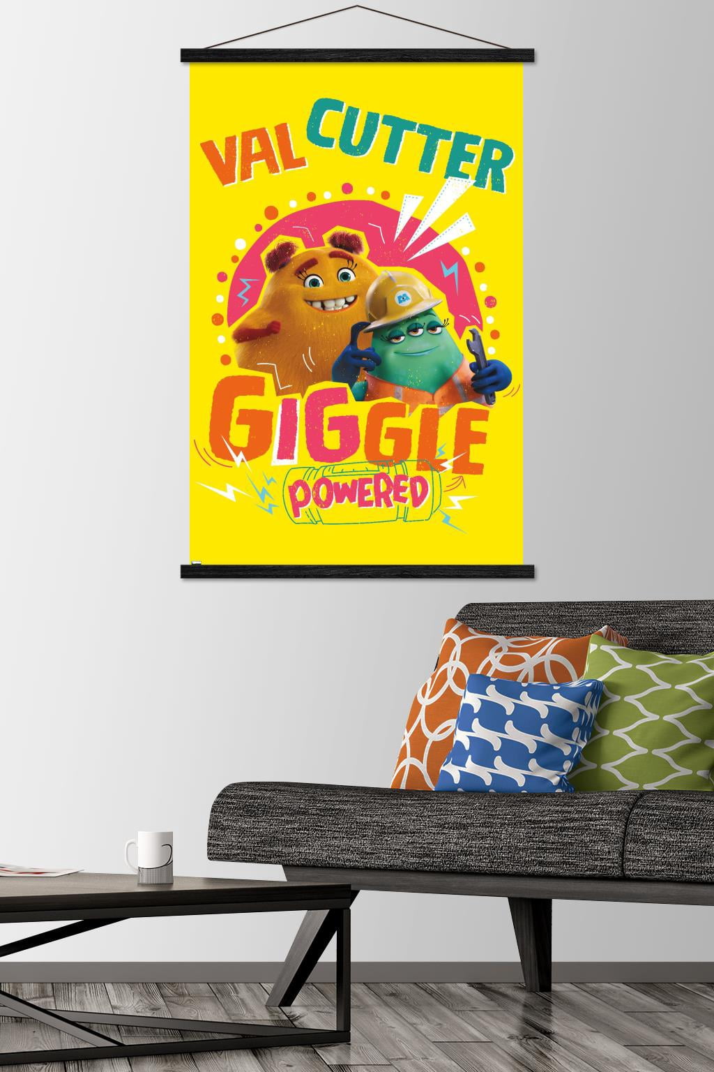 Disney Monsters at Work - Giggle Wall Poster with Wooden Magnetic Frame, 22.375" x 34"