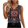thumbnail image 2 of Tank Top for Women V Neck Loose Fit Sleeveless Summer Tops Business Casual Outfits Dressy Blouses Shirts Business Casual Sleeveless Top, 2 of 7