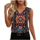 thumbnail image 1 of TaTaai V Neck Satin Printed Women Tank Top Sleeveless Silk-like Soft Machine Washable No Fading Breathable Non See-through Casual Fashion Daily Wear Top Gift, 1 of 7