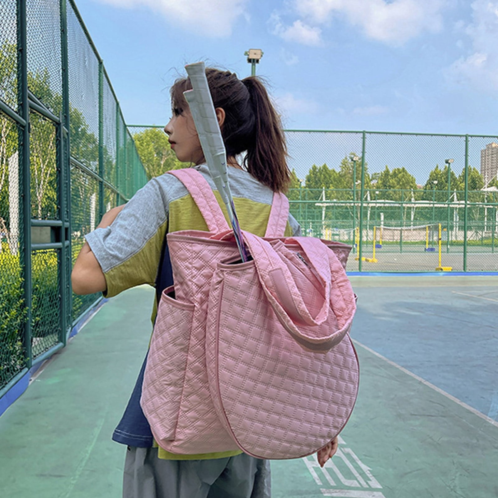 Tennis Toted Bag Large Tennises Racket Bag Hold 2 Rackets Pickleballs Bags Overnight Weekenders Bags Sports Gym Backpack