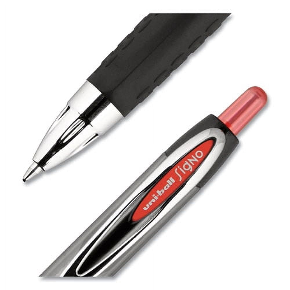 Signo 207 Gel Pen, Retractable, Medium 0.7 Mm, Red Ink, Smoke/black/red Barrel, Dozen | Bundle of 2 Dozen