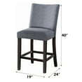 thumbnail image 4 of Set of 4 Weathered Finish Counter Height Chair, Upholstered Dining Chairs with Low Back, Decorative Home Furniture (Espresso), 4 of 6