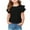 Black, variant on BOVXNPU Girls Short Sleeve T-Shirts Solid Sleeve Short Sleeve Round Neck Ruffled Hem Tee Summer Tops