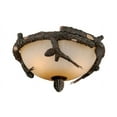 thumbnail image 2 of Vaxcel 2L LED Bronze Rustic Pinecone Wood Semi Flush Ceiling Light or Fan Light Kit, 2 of 2
