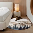 thumbnail image 2 of Round Rugs 3Ft, Tan Trees Forest Round Area Rug Washable Indoor Throw Carpet, Mountain Woods Natural Scenery Small Non Slip Circle Rug for Bedroom Living Room Home Decor Aesthetic, 2 of 8