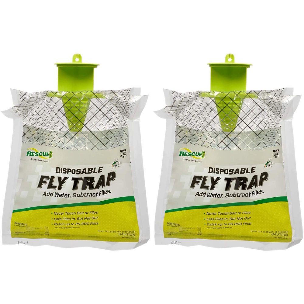 RESCUE Outdoor Disposable Fly Trap, 2 Pack