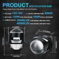 thumbnail image 1 of NLpear 2PCS 3 Inch Bi LED Projector Headlights Lenses for Hella LED Lights Projector 120W 40000LM Diode Headlamp Car Accessories, 1 of 4