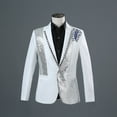 thumbnail image 4 of Abomasnow Mens Suits Slim Fit 2 Piece Suits for Men One Button Sparkly Jackets Pants Formal Dress Party Prom Tuxedo Suits Blazer Set on Clearance, 4 of 8