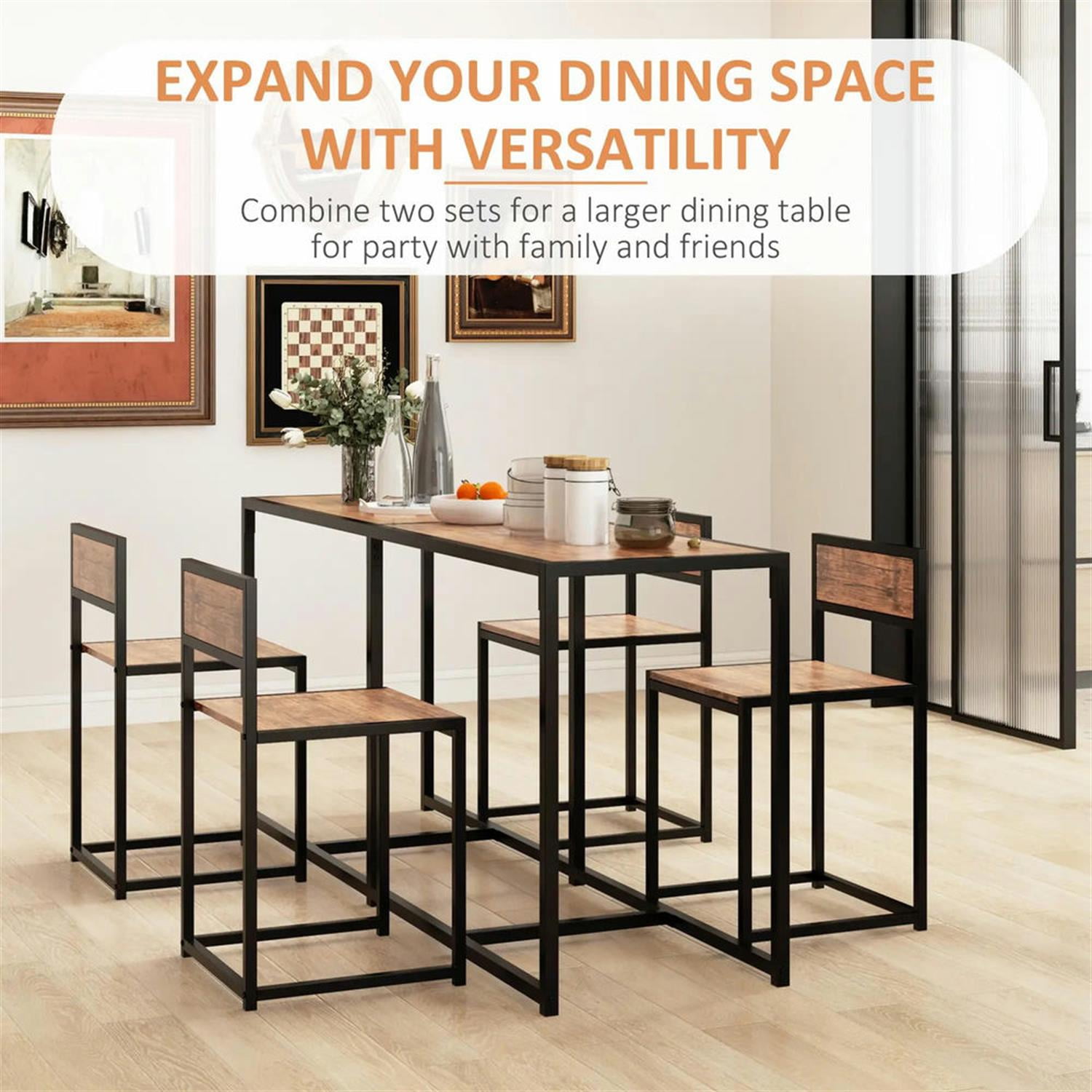 Demi Bonn 3 Piece Dining Table Set for Small Spaces,dustrial Kitchen Table and Chairs for 2 Dining Room Set with Chairs Home Furniture Rectangular, Brown