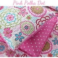 thumbnail image 2 of Cozy Line Mariah Pink Blue Floral Microfiber/Cotton Reversible Quilt Bedding Set, King 3-Piece, 2 of 5