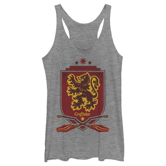 Women's Harry Potter Gryffindor House Shield Racerback Tank Top Gray Heather Small
