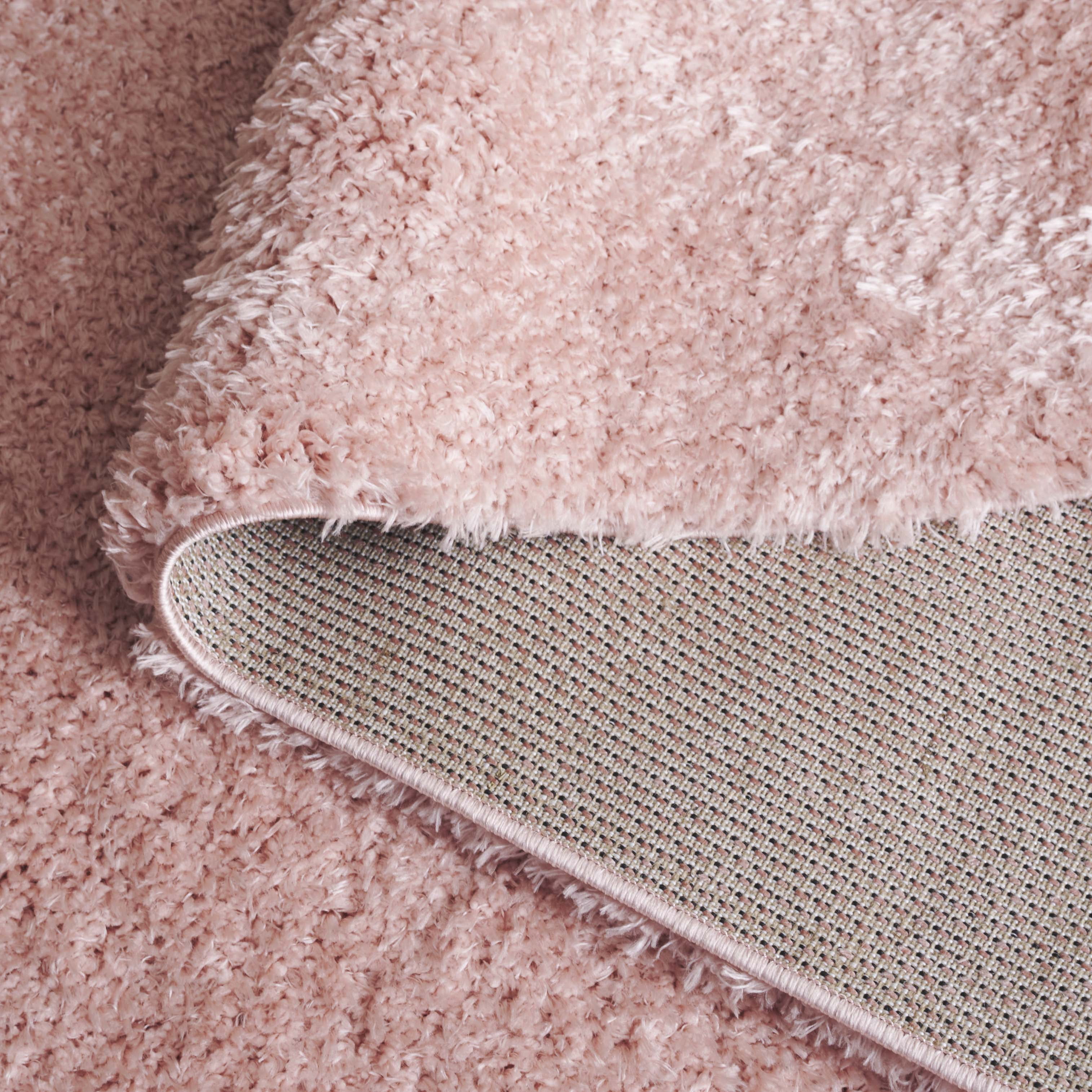 Safavieh Lindsay Deborah Solid Polyester Shag Area Rug, Pink, 6' x 9'
