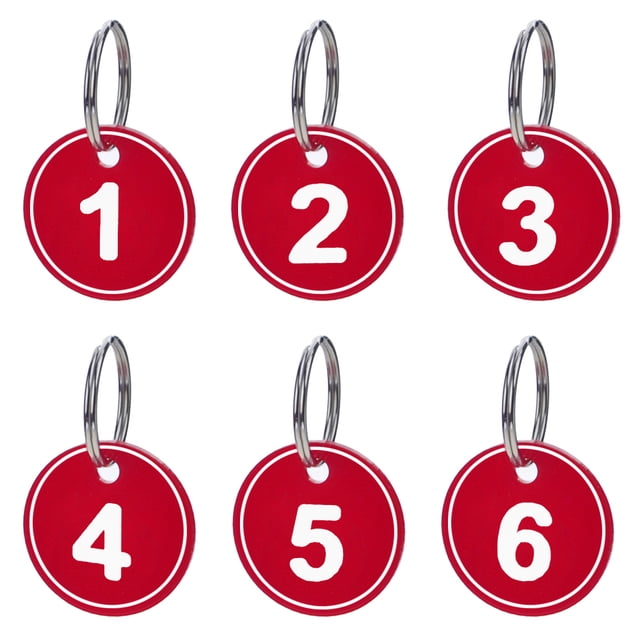 Aspire 200pcs Red ABS Number Key Tags with Key Rings 1-200, ID Tag Keychain for Dormitory House Lockers Storage Tags