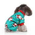 thumbnail image 4 of Skksst Christmas Pet Clothes Santa Clause Print Pajamas Jumpsuit Puppy Dog Xmas Costume, 4 of 7