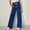 Dark Blue#3, variant on pstuiky Summer Solid Color Elastic Waist Wide Leg Long Pants Casual Trousers Home Wear Outerwear Sweatpants with Pockets