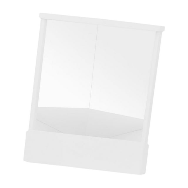 Ruiboury Makeup Mirror Non Reversing True Mirror Smooth Clear Stable Base For Personal Clear Triangular Support white 23x19cm