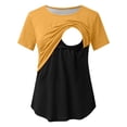 thumbnail image 6 of Bovxnpu Womens Maternity Shirts Maternity Nursing Short Sleeve Striped Colorblock Top Sleepwear, 6 of 9