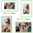 thumbnail image 3 of Vittanly 11x17 Picture Frame, Engineered Wood with Shatter Resistant Plexiglass, Display Pictures 8x12 with Mat or 11x17 without Mat, Photo Frame for Wall Mounting, Light Green, 1 Pack, 3 of 6