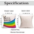 thumbnail image 4 of Love Wins Throw Pillow Covers Cotton Linen Rainbow Gay Pride Symbol LGBT Pillow Cases Cushion Cover Square Black Saying Personalized Home Decor Watercolor Pillowslip 18x18 Inch, 4 of 5