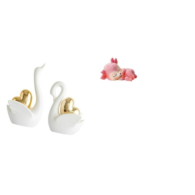 Elegantes Figuras De Cisne Y Ciervo Durmiente, Adornos De Mesa, Artesanías, Decoración De Pareja Para Estantería, Entrada, Cocina, Comedor, Artesanía, Mano De Obra Fina.