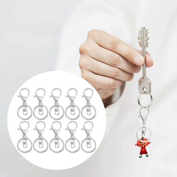 Raindrops Metal Keychains Hanging Ornament Silver 10Pcs