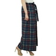 thumbnail image 6 of Phagun Womens Blue Check Print Fisherman Harem Pant Elastic Waist Trousers-S, 6 of 7