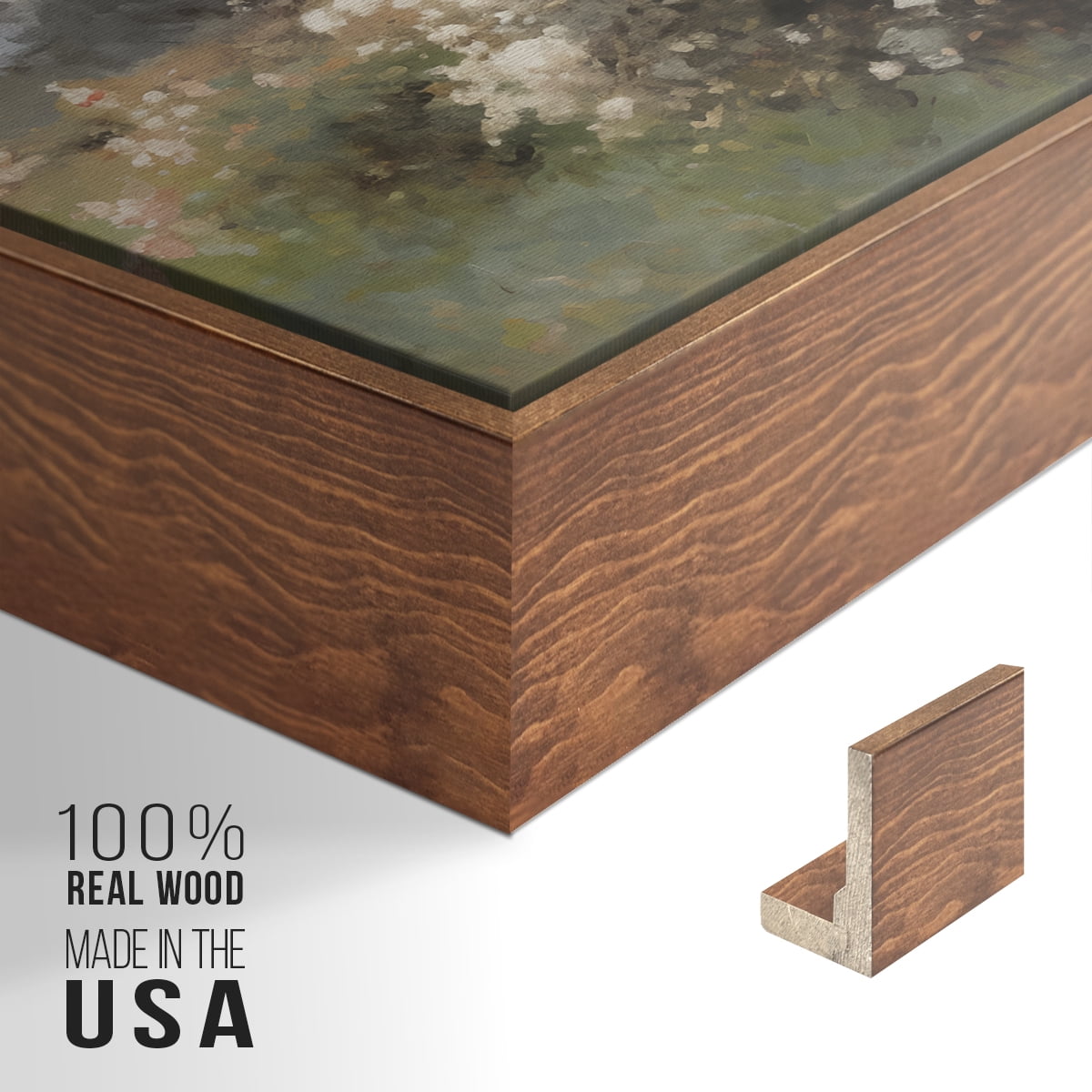 Vintage Landscape-XIV By Wexford Home Framed in Walnut Wood Gallery Wrapped Canvas 27 in. x 41 in.