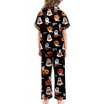 thumbnail image 7 of JAJAHO Halloween Kids Pajamas Set Boys Girls Satin 3 Piece Short Sleeve Sleepwear With Pants And Shorts 3-13Y, 7 of 7
