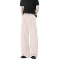 thumbnail image 7 of Men's Casual Pants Wide Leg Pleated Pants Relaxed Fit Beach Summer Long Slacks Lightweight Loose Trousers, XL, 7 of 7
