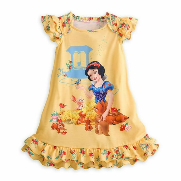 Disney Store Princess Snow White Short Sleeve Nightgown Pajama Girl Size 7/8